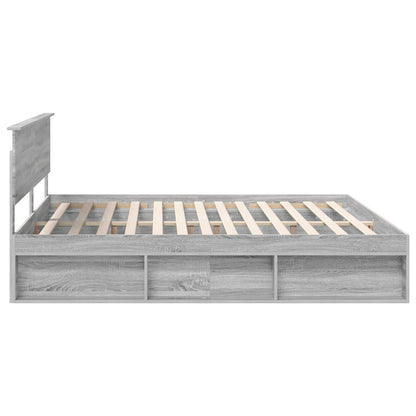Struttura del letto Grigio Sonoma 200 x 200 cm Pino massello | homemem39