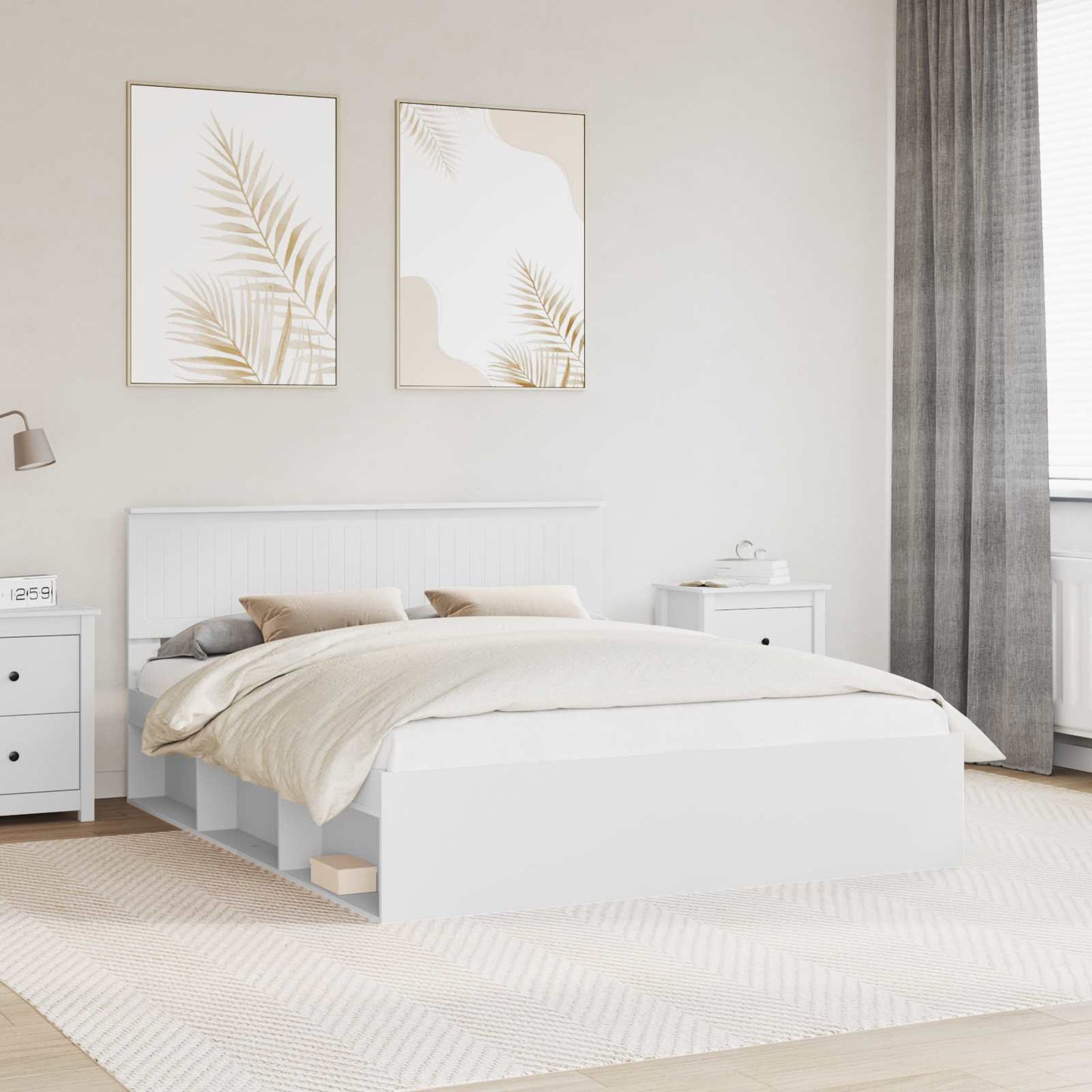 Struttura del letto Bianco 160 x 200 cm Pino massello | homemem39