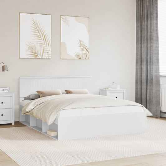 Struttura del letto Bianco 160 x 200 cm Pino massello | homemem39