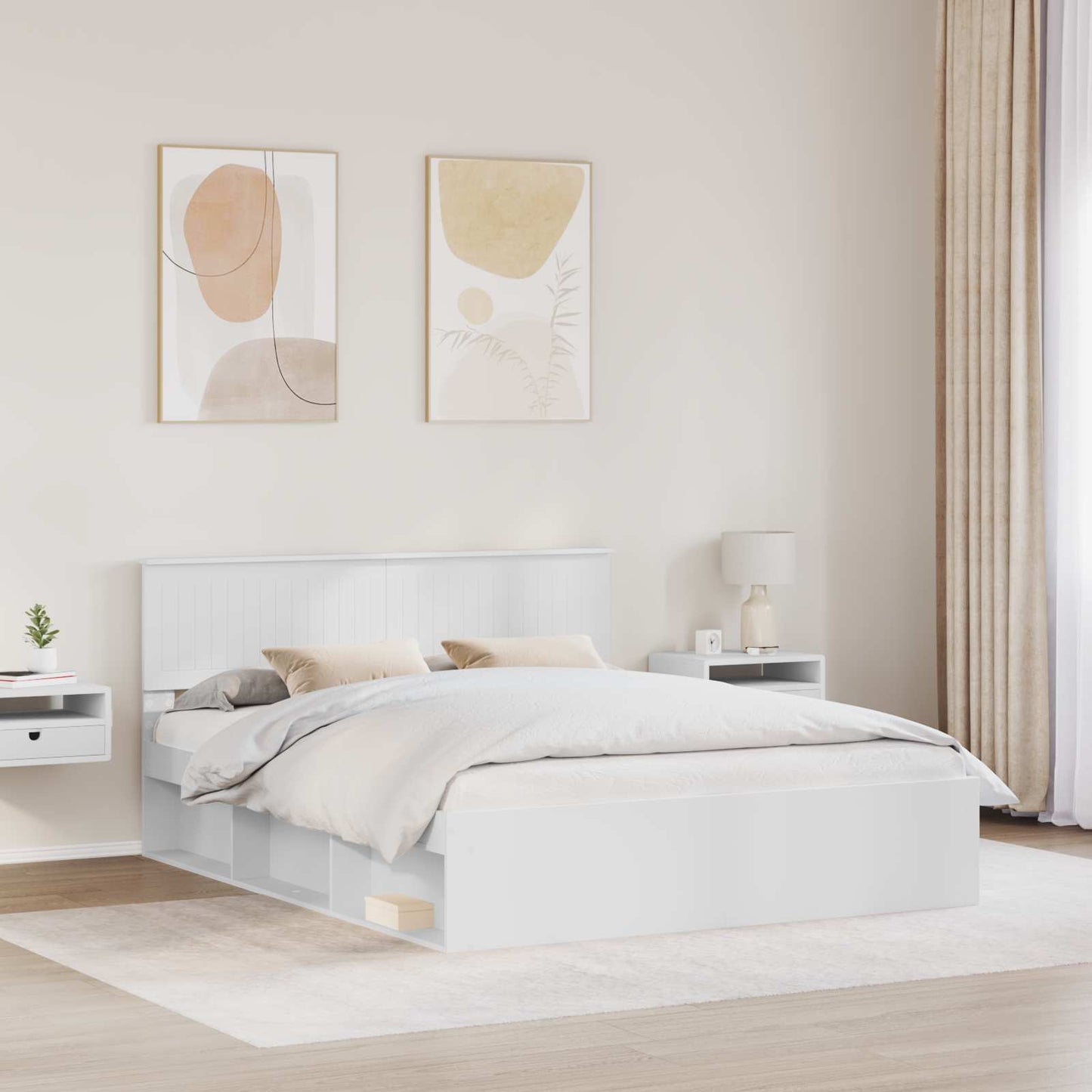 Struttura del letto Bianco 160 x 200 cm Pino massello | homemem39