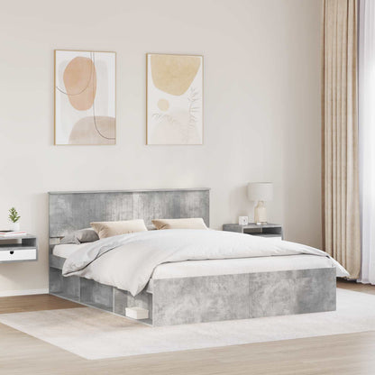 Struttura del letto Calcestruzzo 160 x 200 cm Pino massello | homemem39