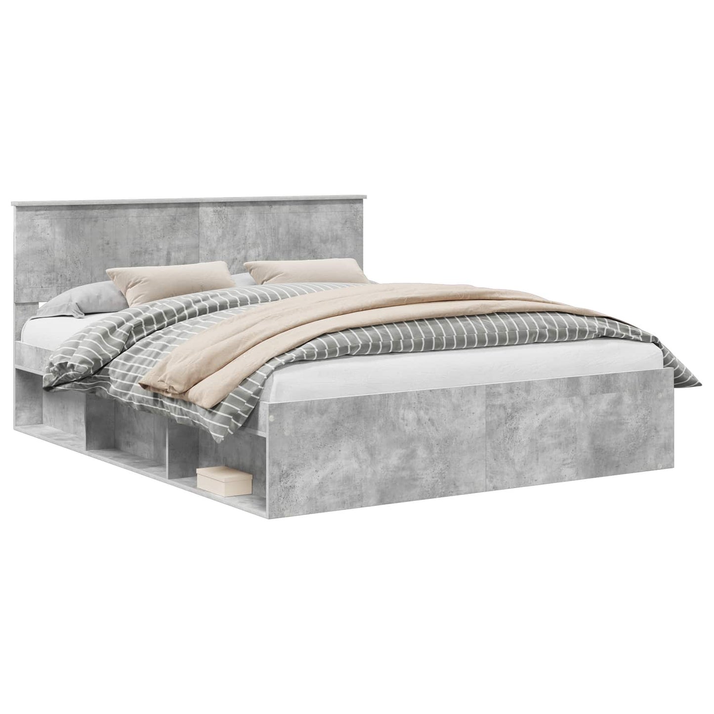 Struttura del letto Calcestruzzo 160 x 200 cm Pino massello | homemem39