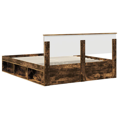 Struttura del letto Rovere fumé 160 x 200 cm Pino massello | homemem39