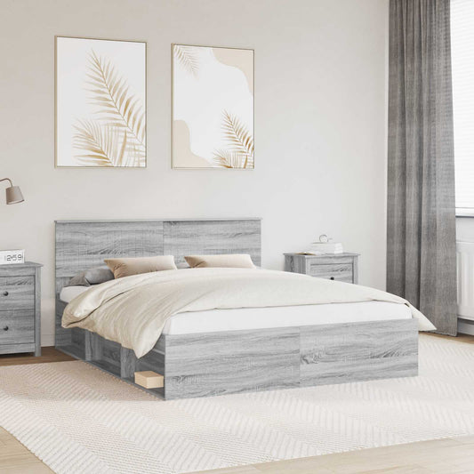 Struttura del letto Grigio Sonoma 160 x 200 cm Pino massello | homemem39