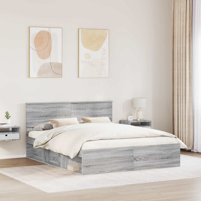Struttura del letto Grigio Sonoma 160 x 200 cm Pino massello | homemem39