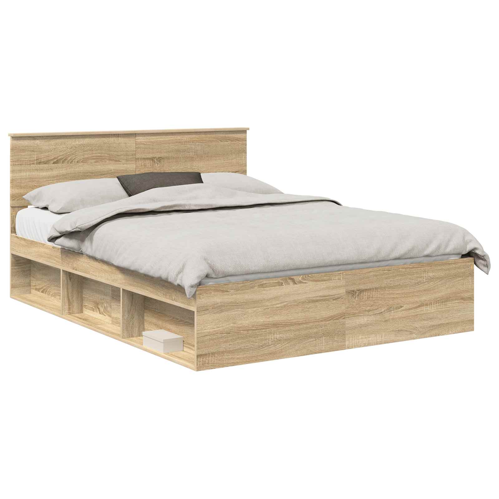 Struttura del letto Rovere Sonoma 150 x 200 cm Pino massello | homemem39