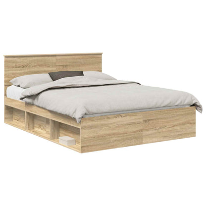 Struttura del letto Rovere Sonoma 150 x 200 cm Pino massello | homemem39