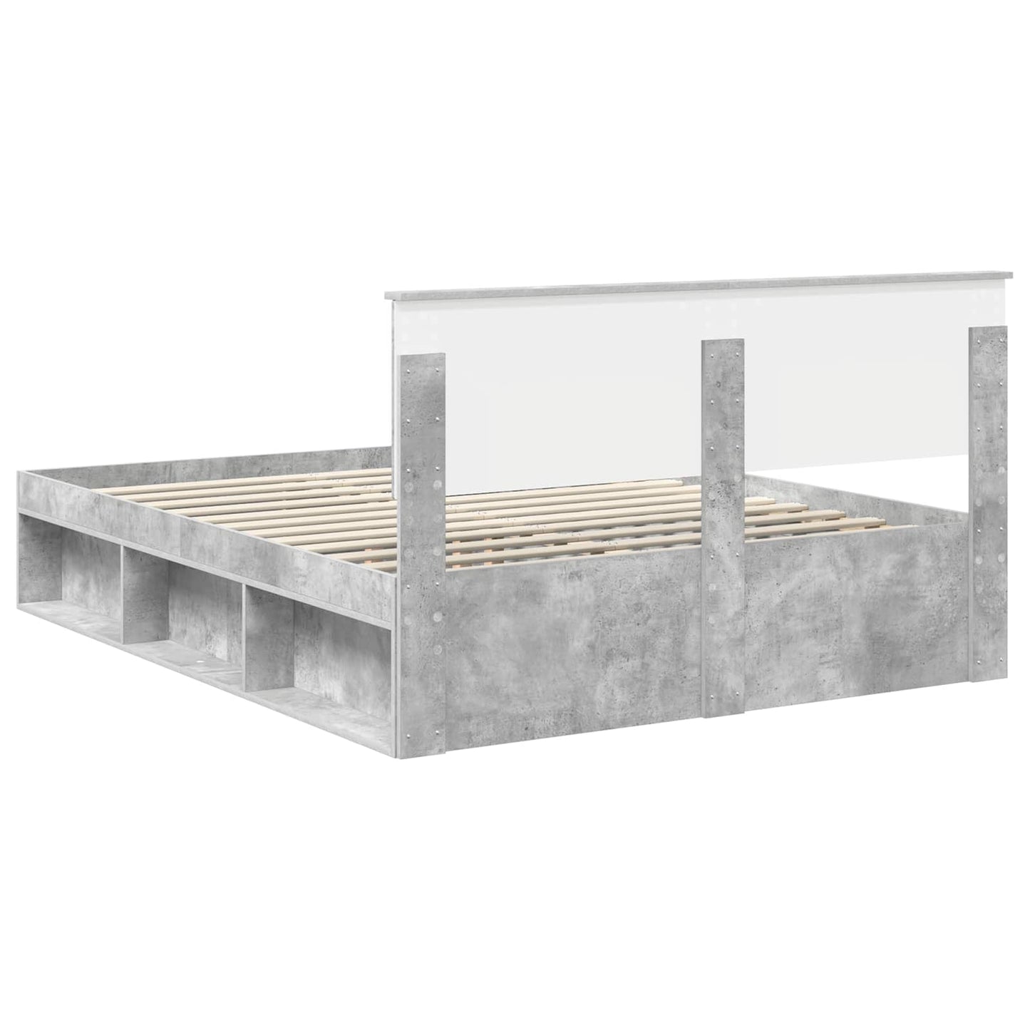 Struttura del letto Grigio Concretè 150 x 200 cm Pino massello | homemem39