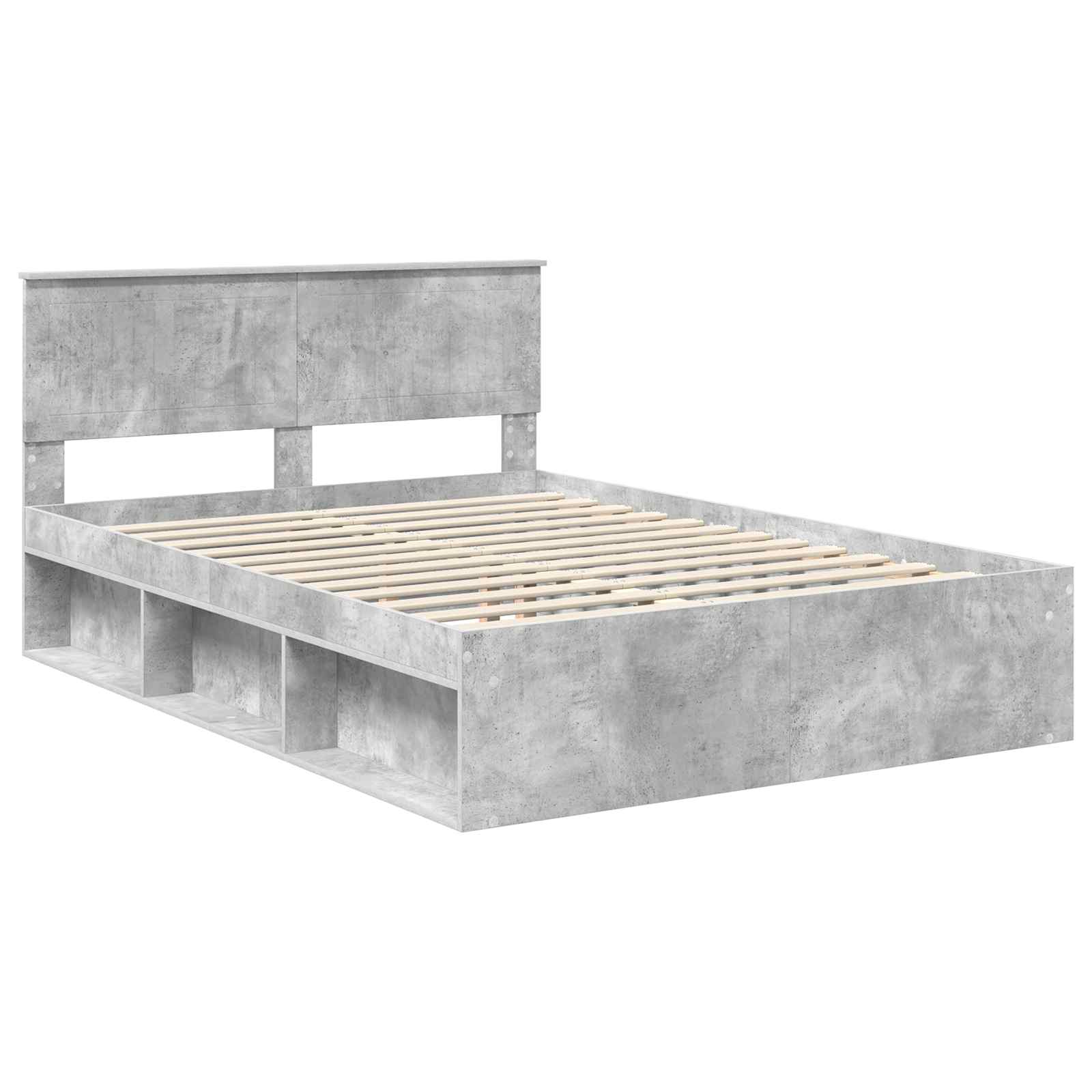 Struttura del letto Calcestruzzo 140 x 190 cm Pino massello | homemem39