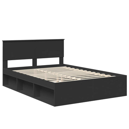 Struttura del letto Nero 135 x 190 cm Pino massello | homemem39