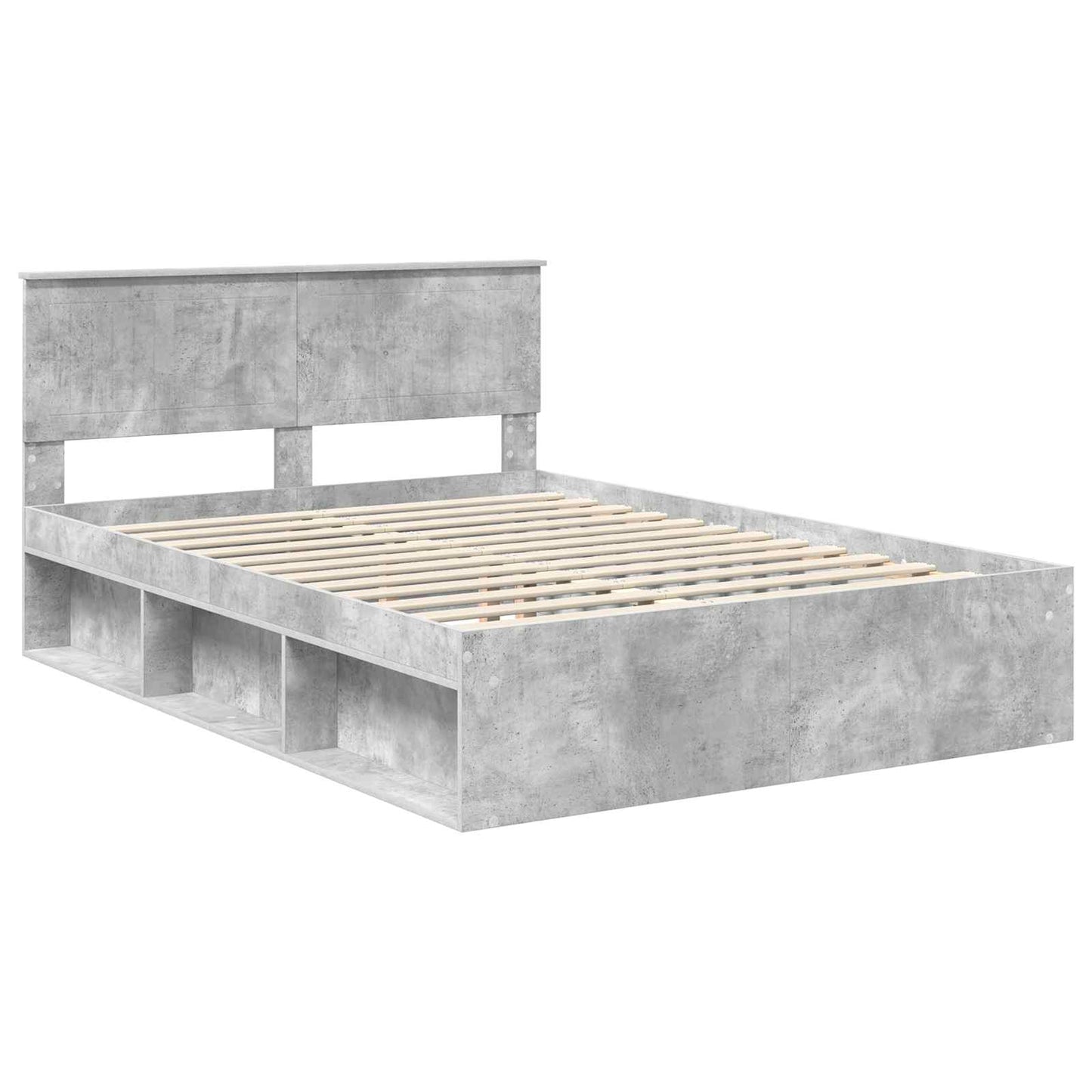 Struttura del letto Grigio Concretè 135 x 190 cm Pino massello | homemem39