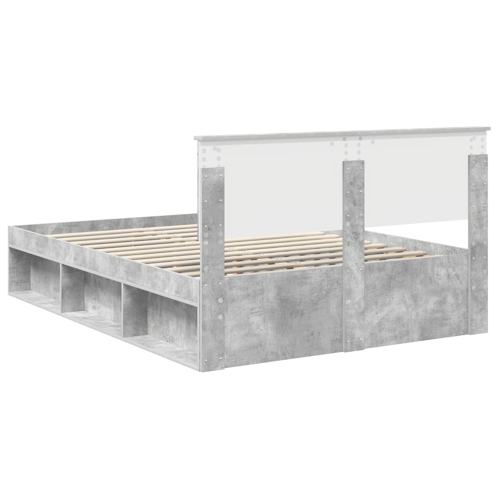Struttura del letto Grigio Concretè 135 x 190 cm Pino massello | homemem39