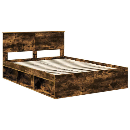 Struttura del letto Rovere fumé 135 x 190 cm Pino massello | homemem39