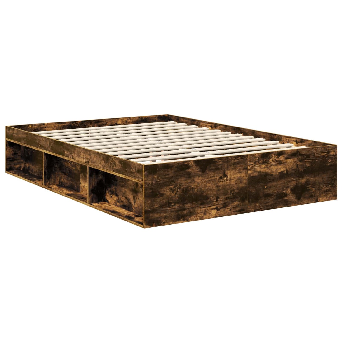 Struttura del letto Rovere fumé 135 x 190 cm Pino massello | homemem39