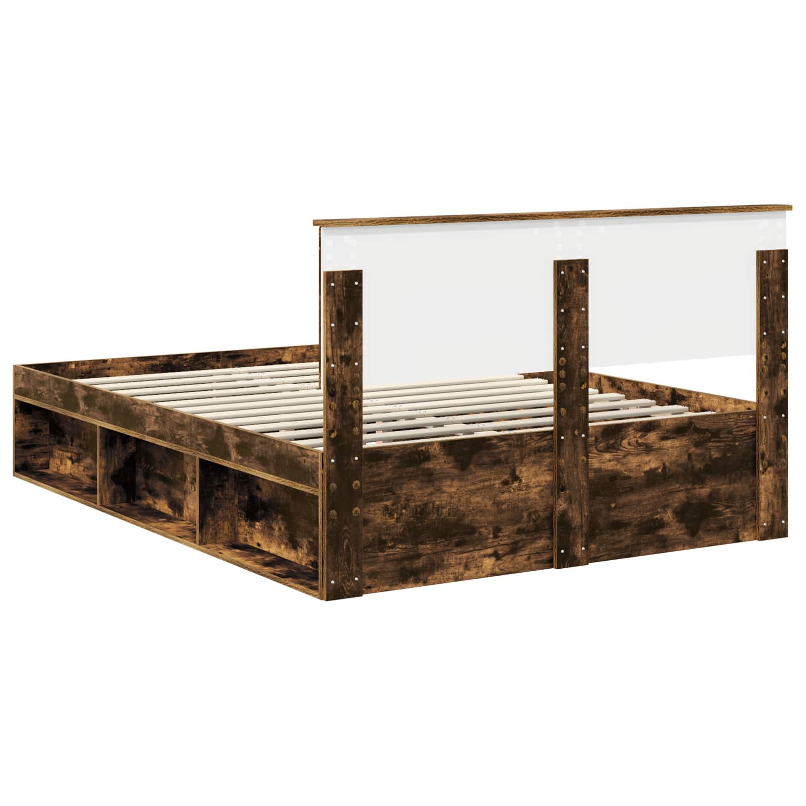 Struttura del letto Rovere fumé 135 x 190 cm Pino massello | homemem39