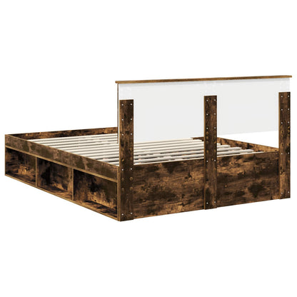 Struttura del letto Rovere fumé 135 x 190 cm Pino massello | homemem39