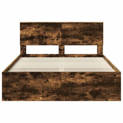 Struttura del letto Rovere fumé 135 x 190 cm Pino massello | homemem39