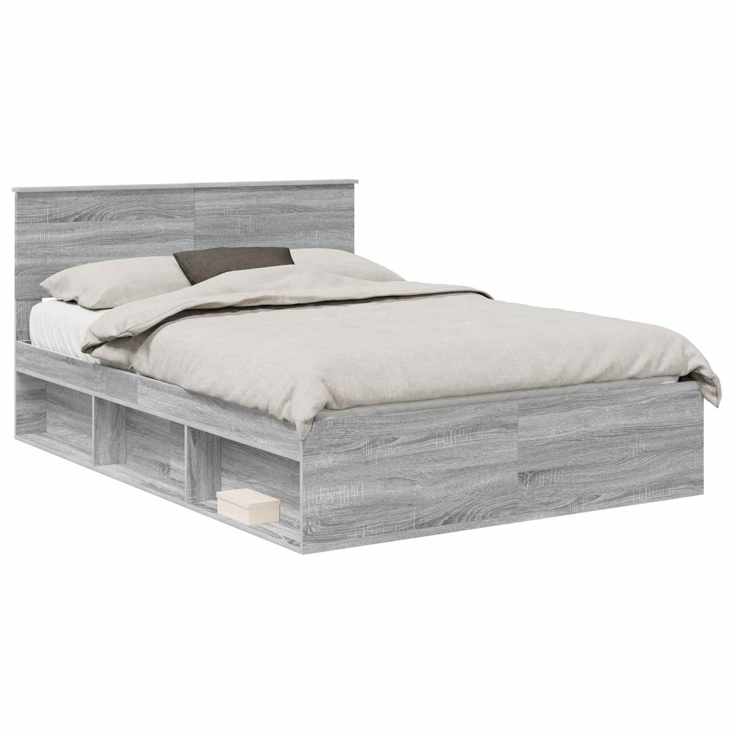 Struttura del letto Grigio Sonoma 135 x 190 cm Pino massello | homemem39