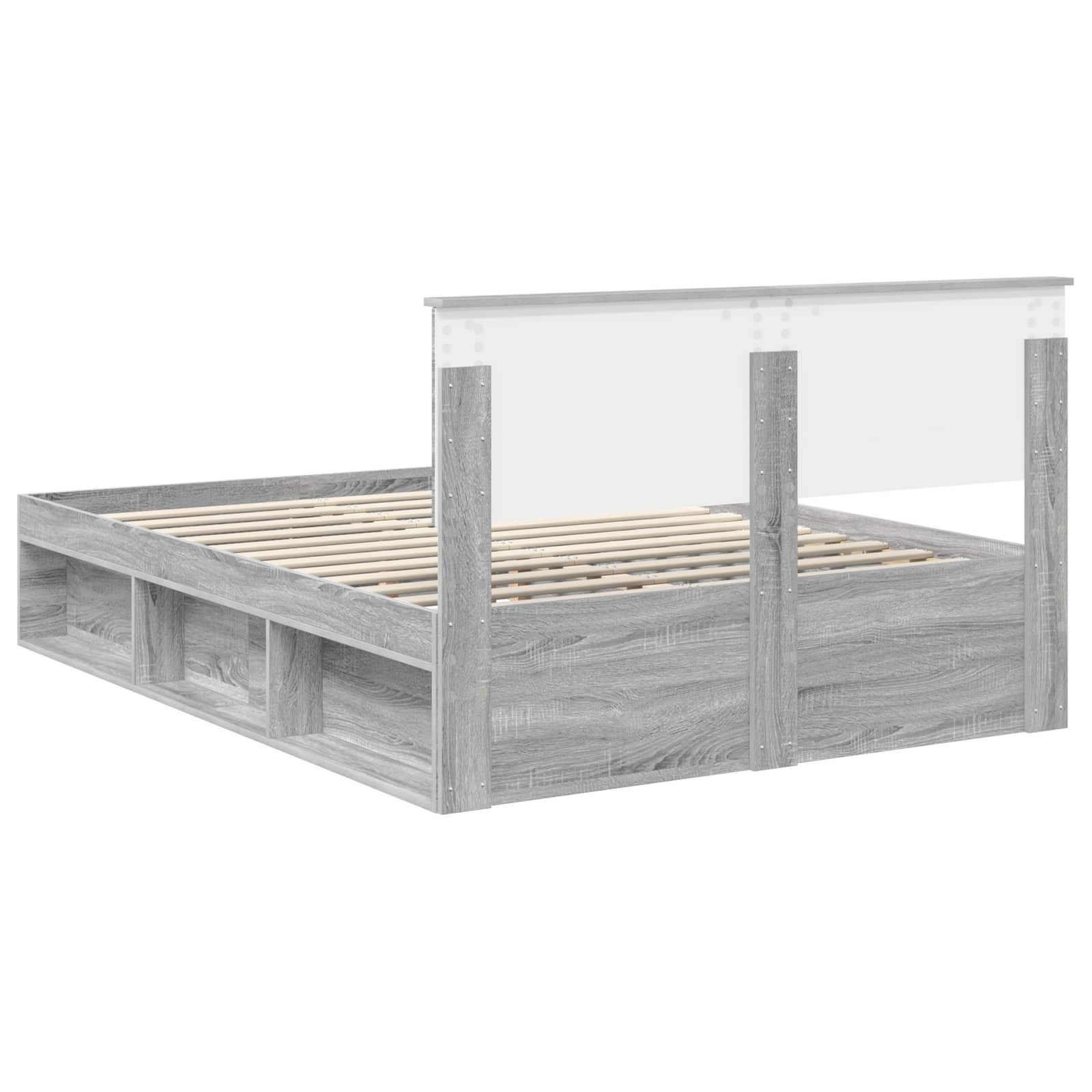 Struttura del letto Grigio Sonoma 135 x 190 cm Pino massello | homemem39