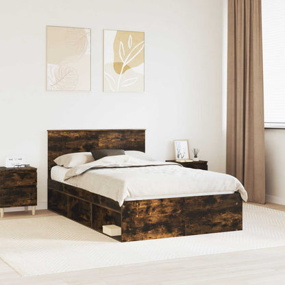 Struttura del letto Rovere fumé 120 x 200 cm Pino massello