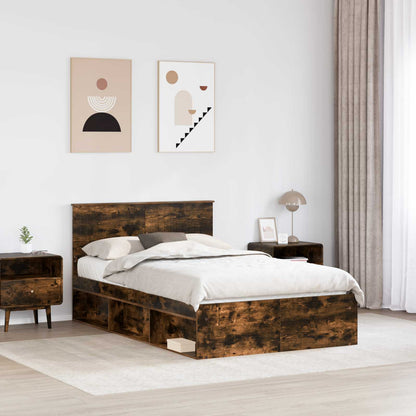 Struttura del letto Rovere fumé 120 x 200 cm Pino massello