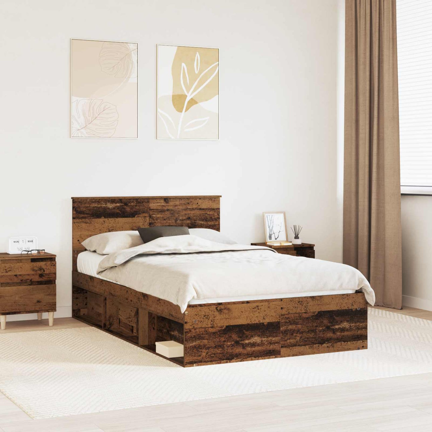 Struttura del letto Legno vecchio 120 x 200 cm Pino massello | homemem39
