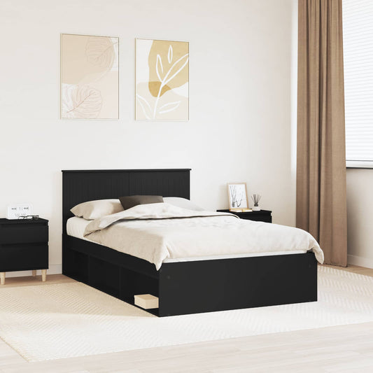 Struttura del letto Nero 120 x 190 cm Pino massello | homemem39