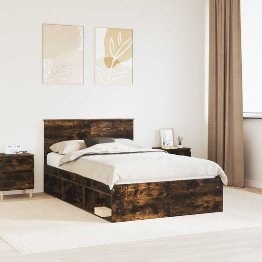 Struttura del letto Rovere fumé 120 x 190 cm Pino massello | homemem39