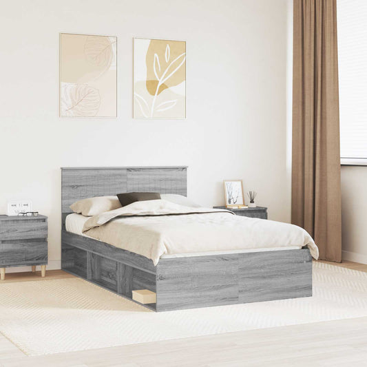 Struttura del letto Grigio Sonoma 120 x 190 cm Pino massello | homemem39