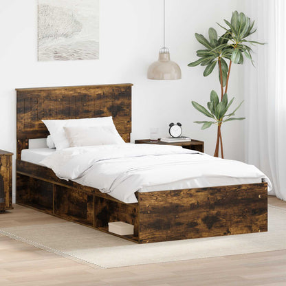 Struttura del letto Rovere fumé 100 x 200 cm Pino massello | homemem39