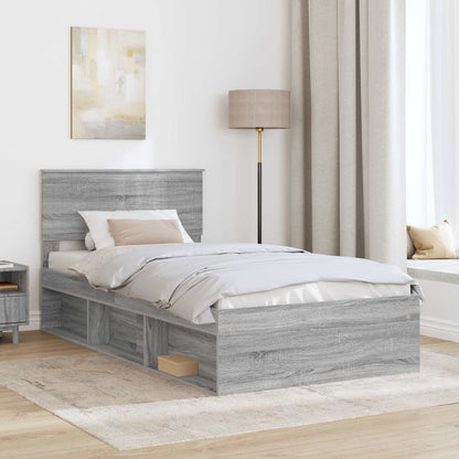 Struttura del letto Grigio Sonoma 100 x 200 cm Pino massello | homemem39