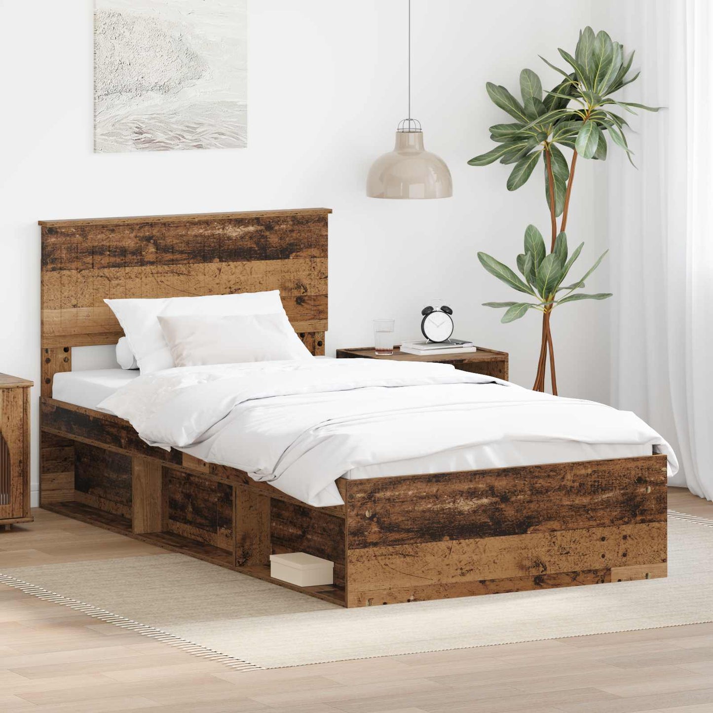 Struttura del letto Legno vecchio 100 x 200 cm Pino massello | homemem39