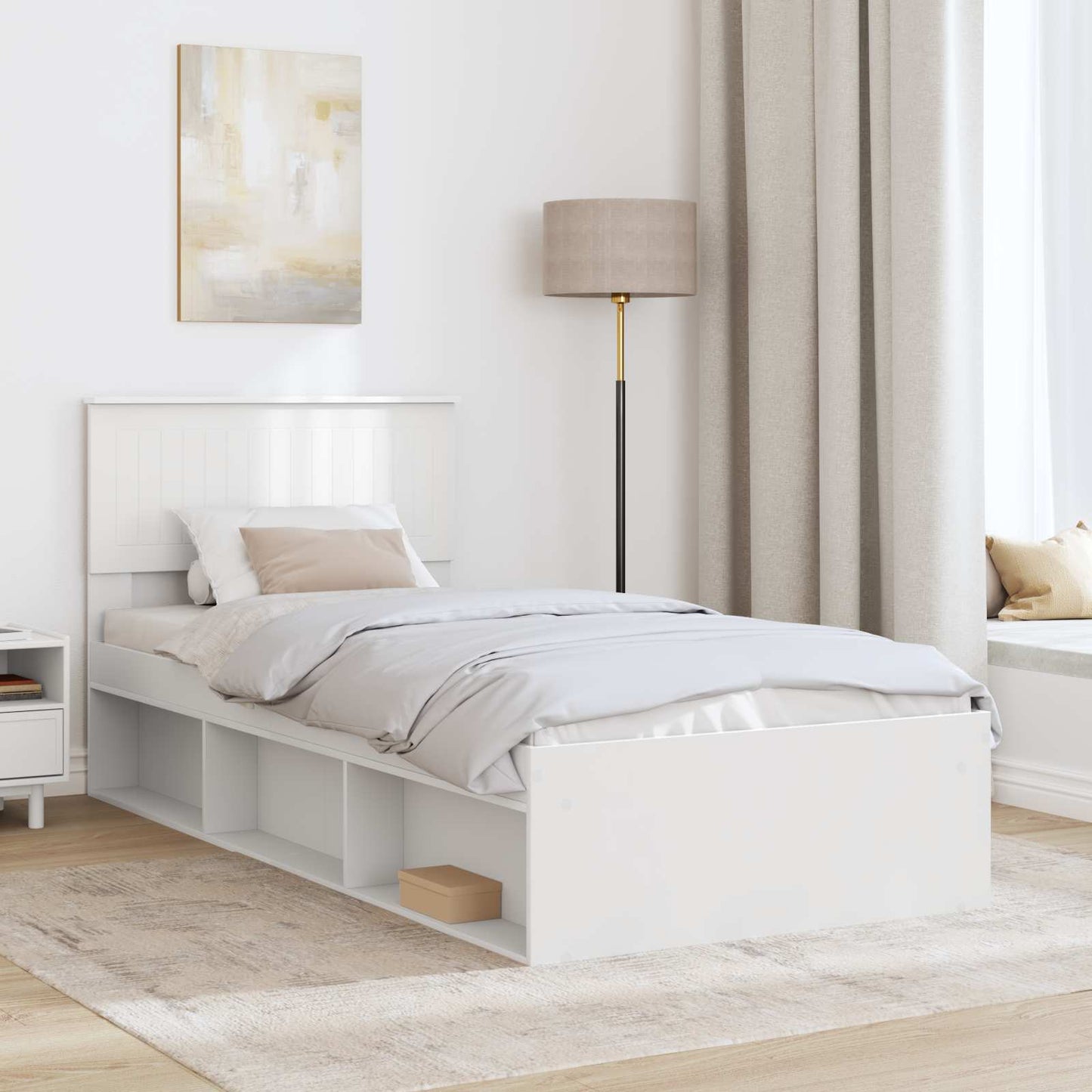 Struttura del letto Bianco 90 x 200 cm Pino massello | homemem39