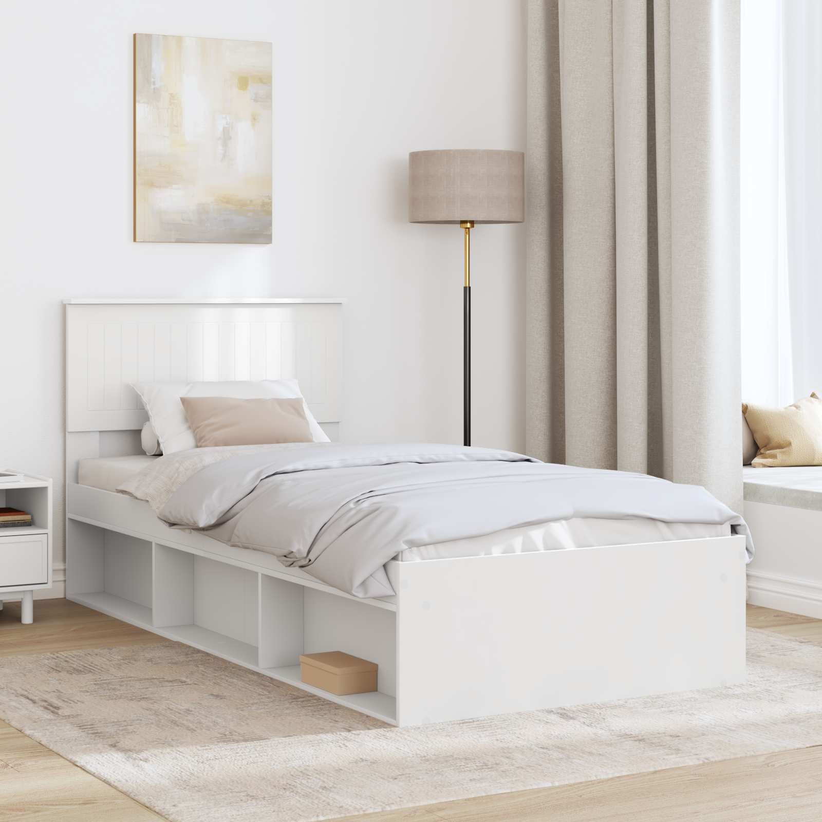 Struttura del letto Bianco 90 x 200 cm Pino massello | homemem39
