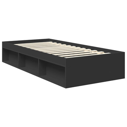 Struttura del letto con testiera Nero 90 x 200 cm Pino massello | homemem39