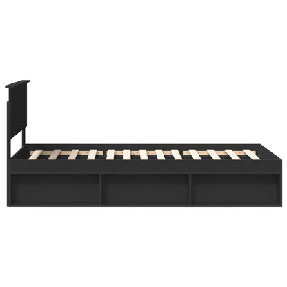 Struttura del letto con testiera Nero 90 x 200 cm Pino massello | homemem39