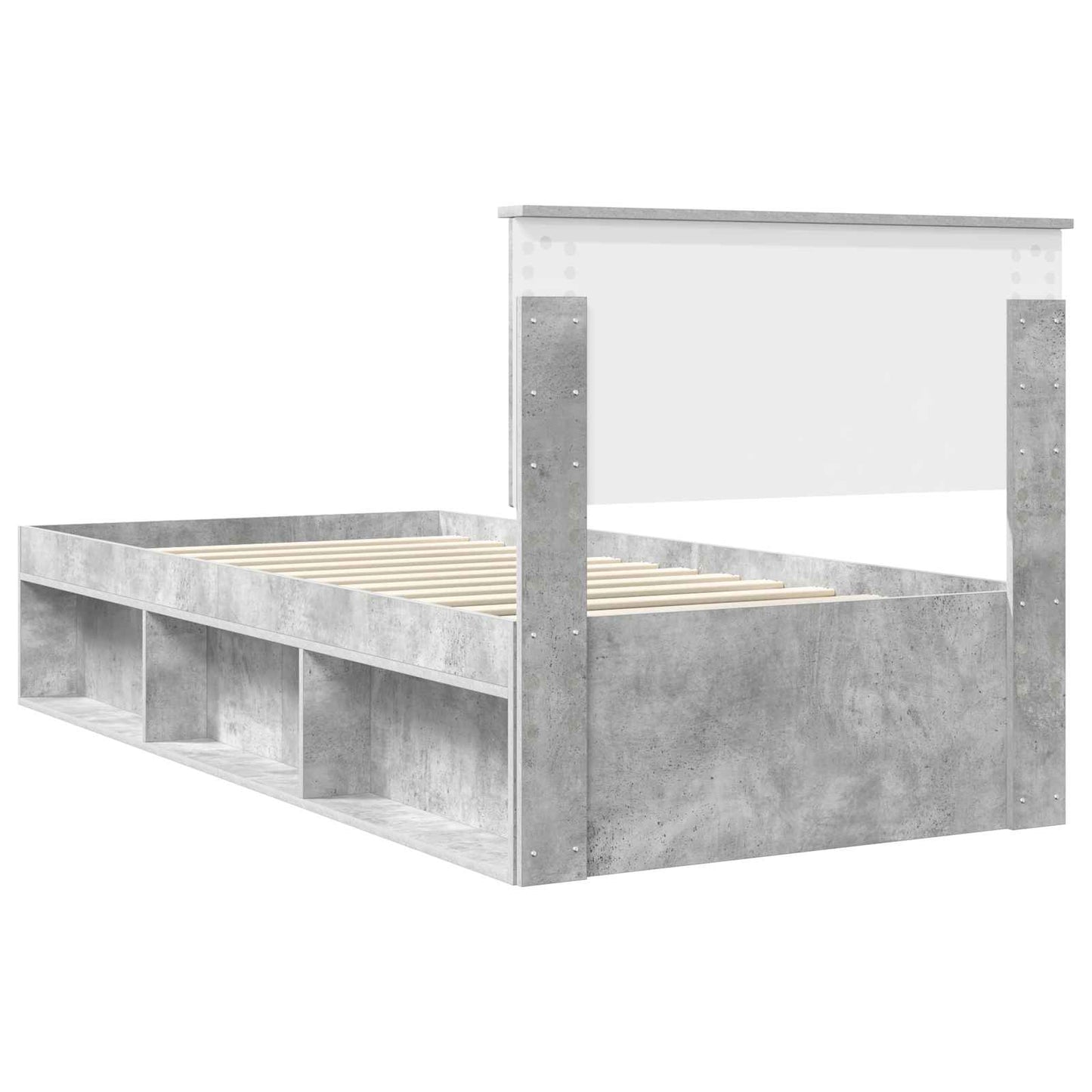 Struttura del letto Calcestruzzo 90 x 200 cm Pino massello | homemem39
