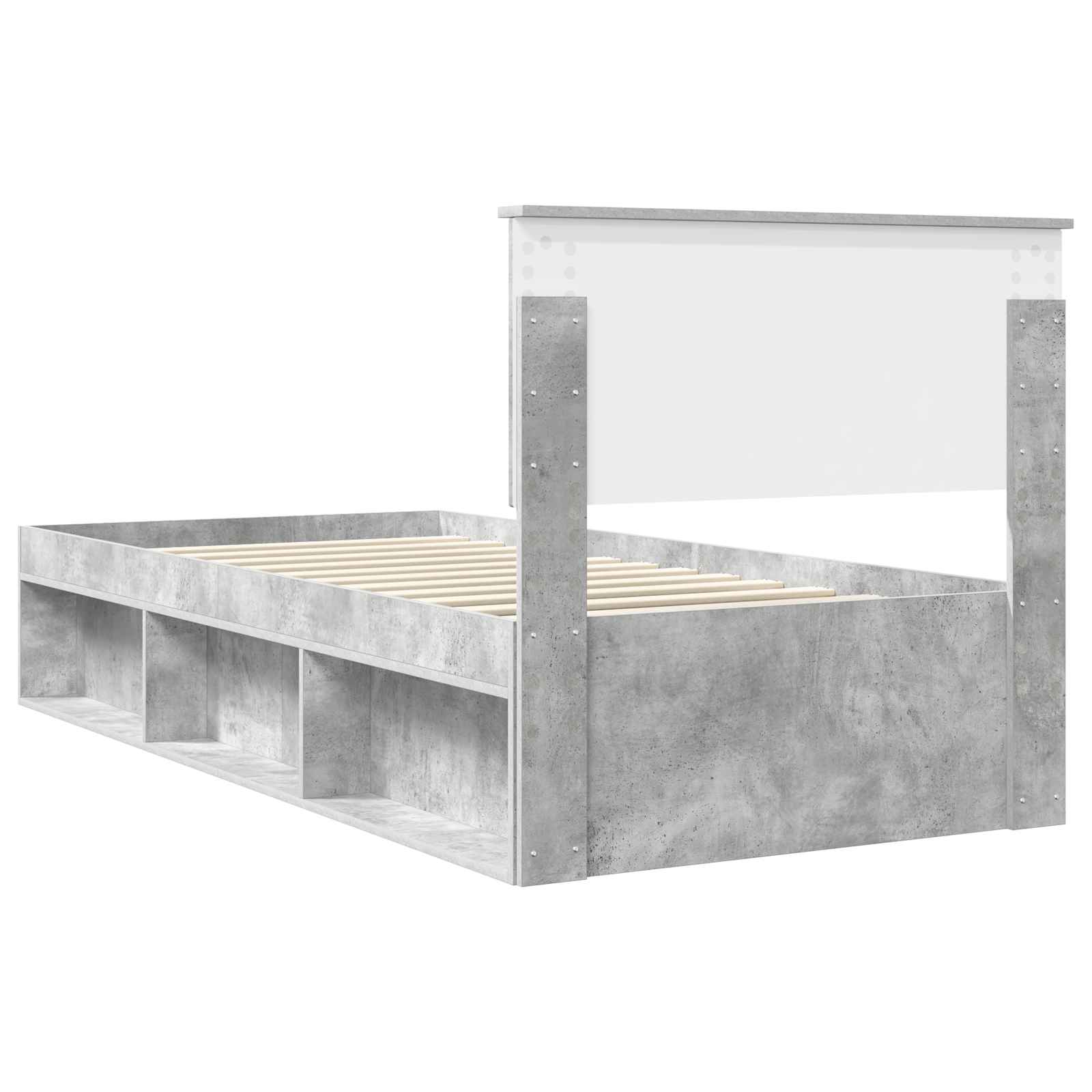 Struttura del letto Calcestruzzo 90 x 200 cm Pino massello | homemem39
