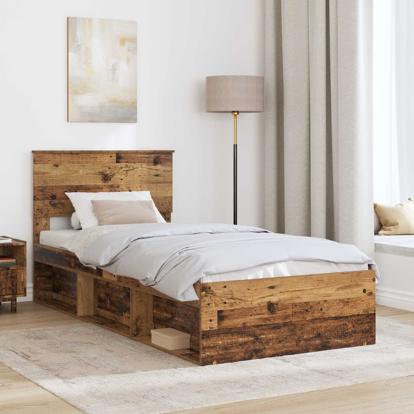 Struttura del letto Legno vecchio 90 x 200 cm Pino massello | homemem39