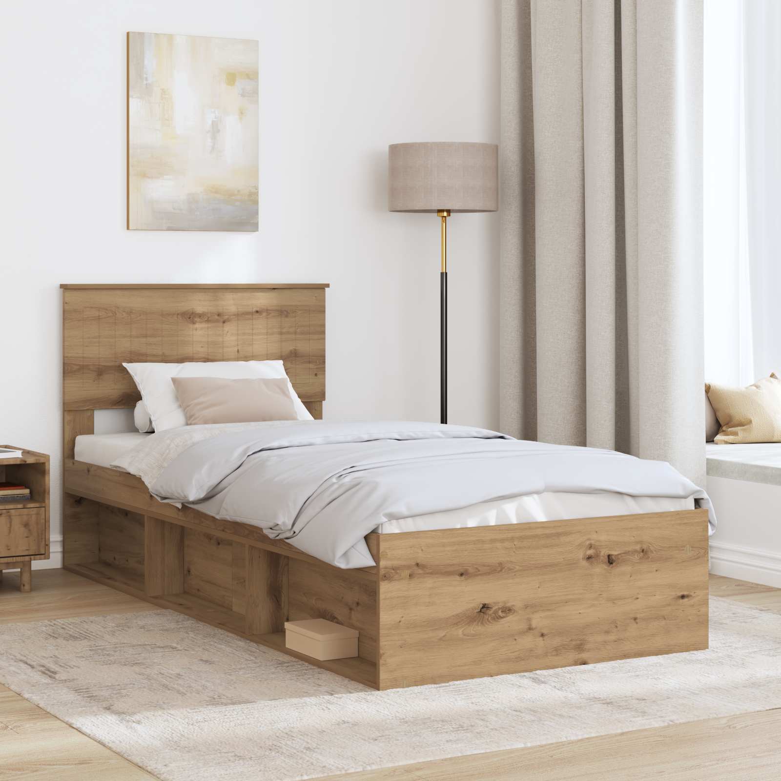 Struttura del letto con testiera Rovere Artigianale 90 x 200 cm | homemem39