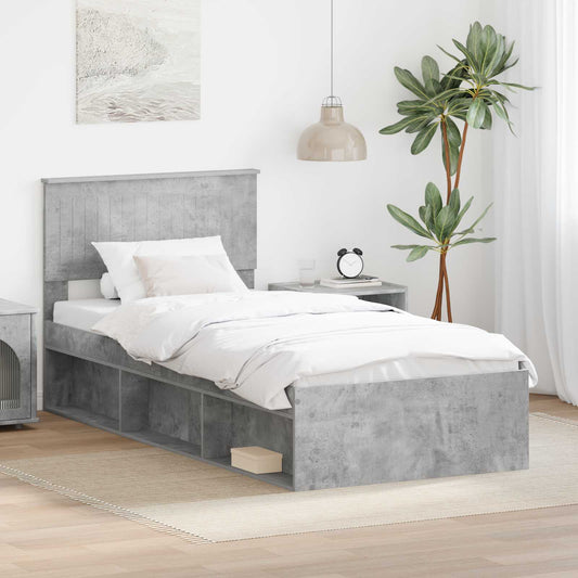 Struttura del letto Grigio Concretè 90 x 190 cm Pino massello | homemem39