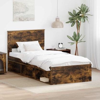 Struttura del letto Rovere fumé 90 x 190 cm Pino massello | homemem39