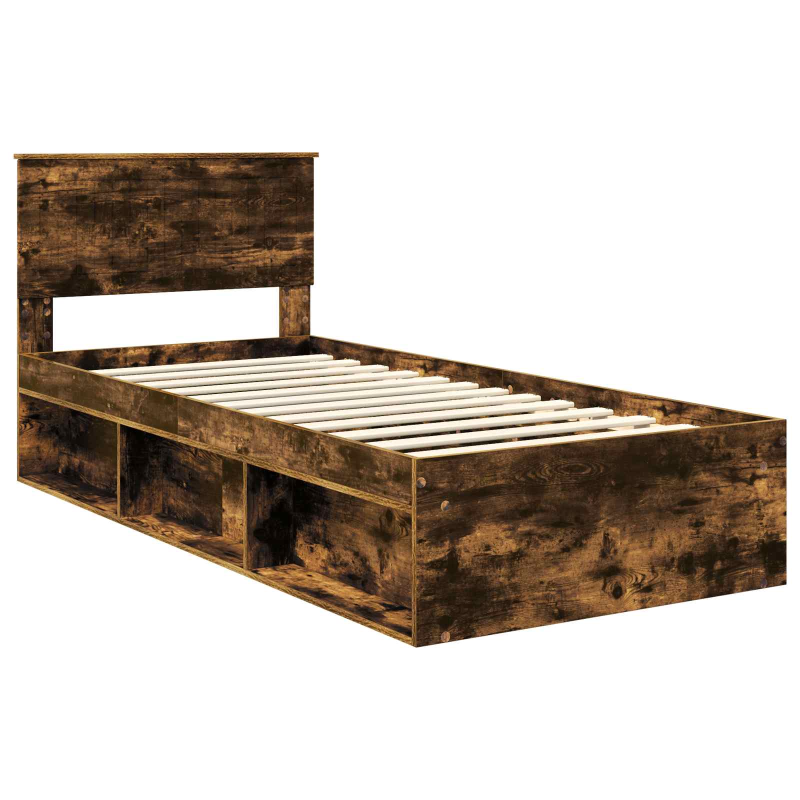 Struttura del letto Rovere fumé 90 x 190 cm Pino massello | homemem39