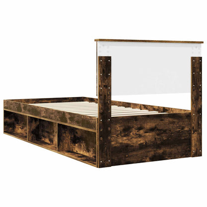 Struttura del letto Rovere fumé 90 x 190 cm Pino massello | homemem39