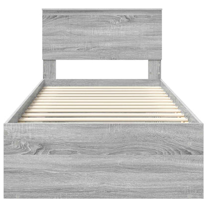 Struttura del letto Grigio Sonoma 90 x 190 cm Pino massello | homemem39