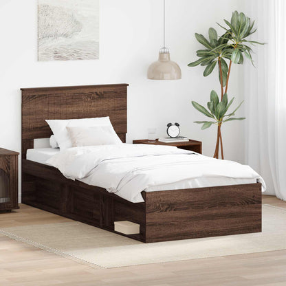 Struttura del letto Rovere Marrone 90 x 190 cm Pino massello | homemem39