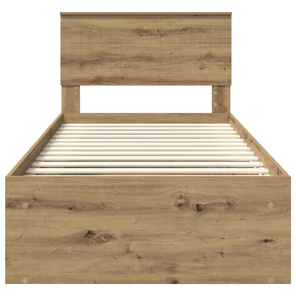 Struttura del letto con testiera Rovere Artigianale 90 x 190 cm | homemem39