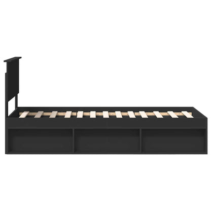 Struttura del letto con testiera Nero 75 x 190 cm Pino massello | homemem39