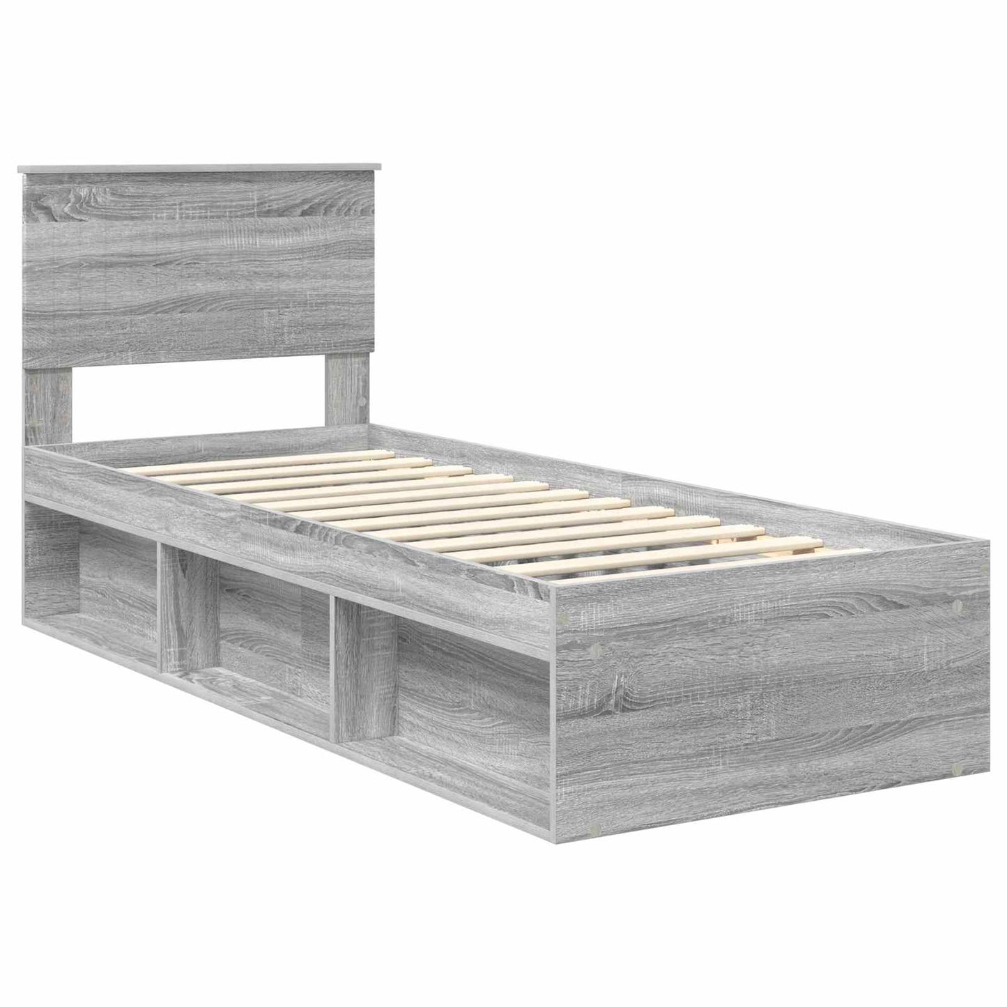Struttura del letto Grigio Sonoma 75 x 190 cm Pino massello | homemem39