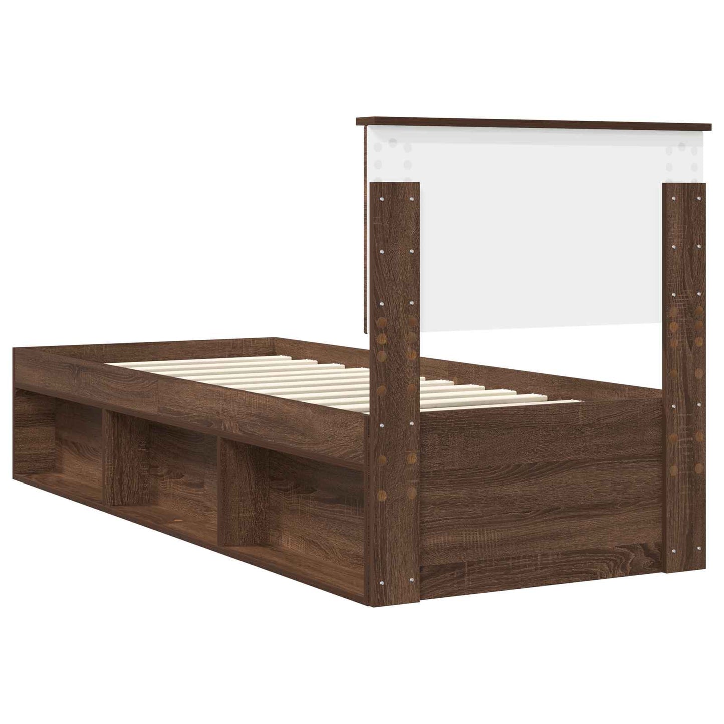 Struttura del letto Rovere Marrone 75 x 190 cm Pino massello | homemem39